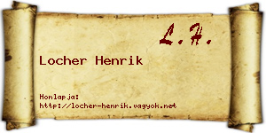 Locher Henrik névjegykártya